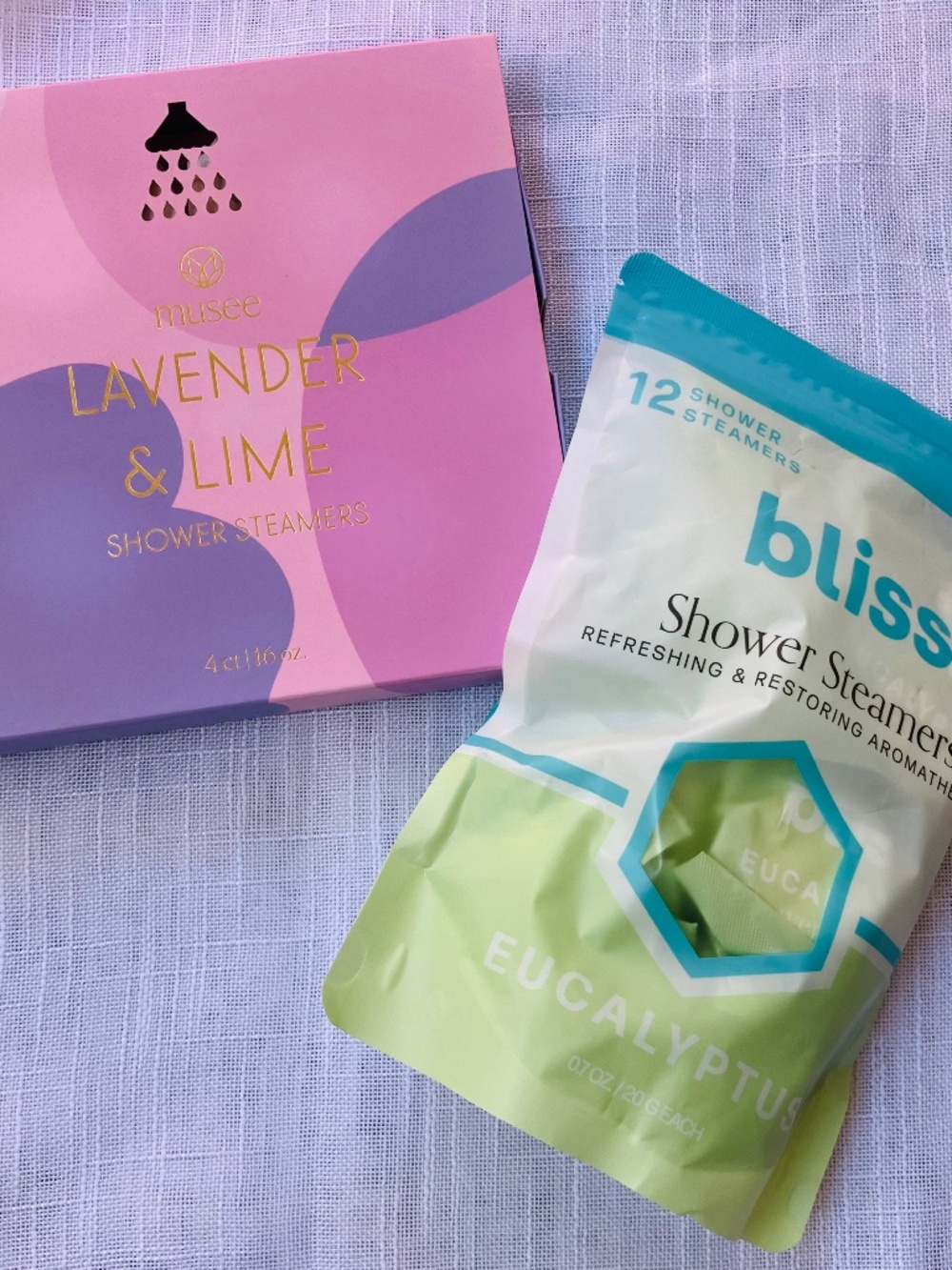 Two Pack of New Sealed Shower Steamers /Bliss Eucalyptus / Musee Lavender & Lime